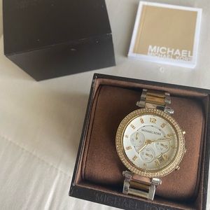 MICHAEL KORS Parker watch duo tone with diamond detail